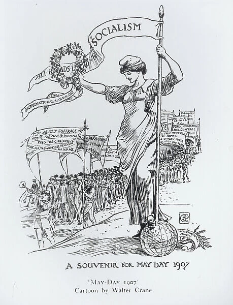 May Day, 1907 (pen and ink) (b  /  w photo)