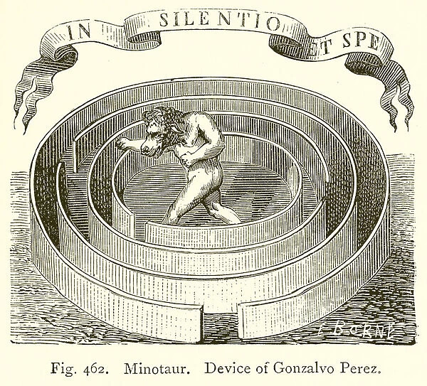 Minotaur. Device of Gonzalvo Perez (engraving)