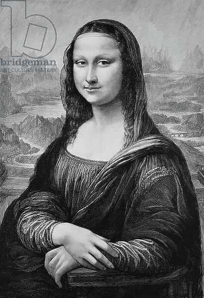 Mona Lisa by Leonardo da Vinci, Historical, digital reproduction of a 19th century original, original date not known