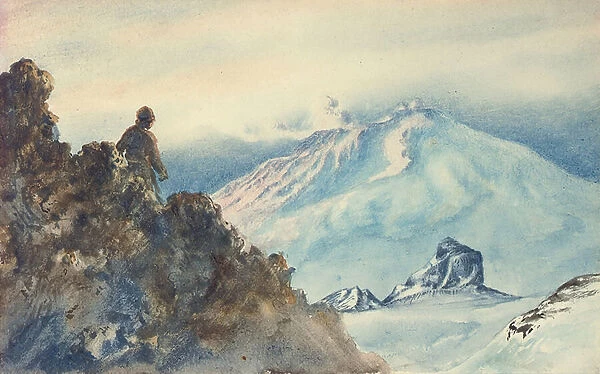 Mount Erebus and Castle Rock (w  /  c on paper)