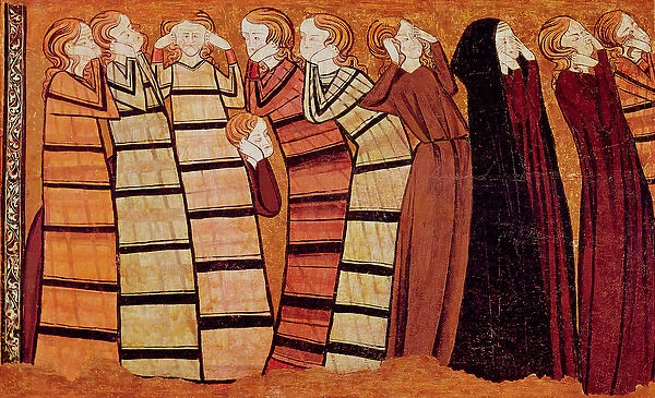 Mourners, panel from the Tomb of Don Sancho Saiz de Carrillo (tempera on panel)