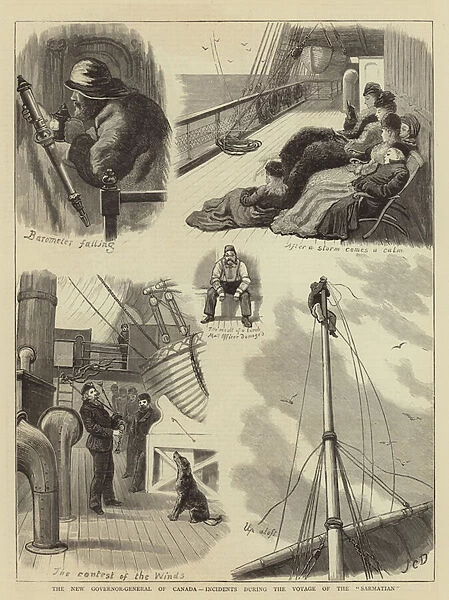The New Governor-General of Canada, Incidents during the Voyage of the 'Sarmatian'(engraving)