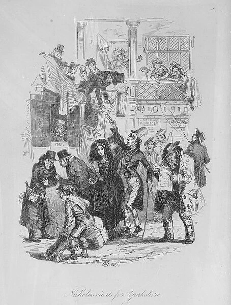 Nicholas starts for Yorkshire, illustration from Nicholas Nickleby by Charles Dickens