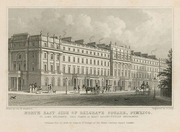 North east side of Belgrave Square, Pimlico (engraving)