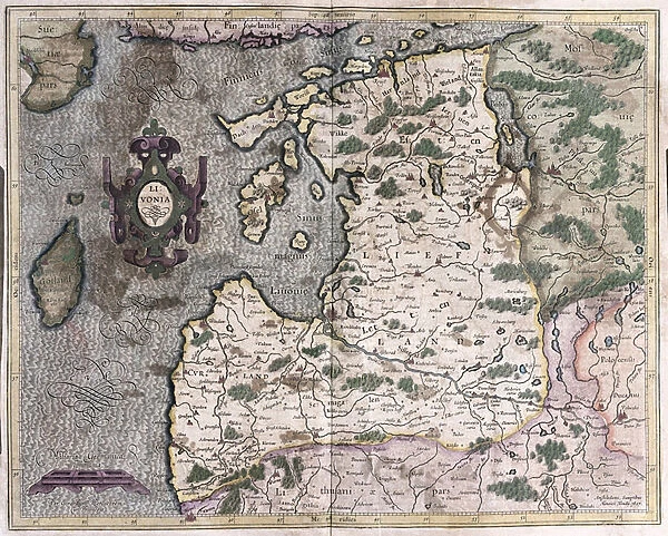 Northern Baltic region, Riga, Latvia (engraving, 1596)