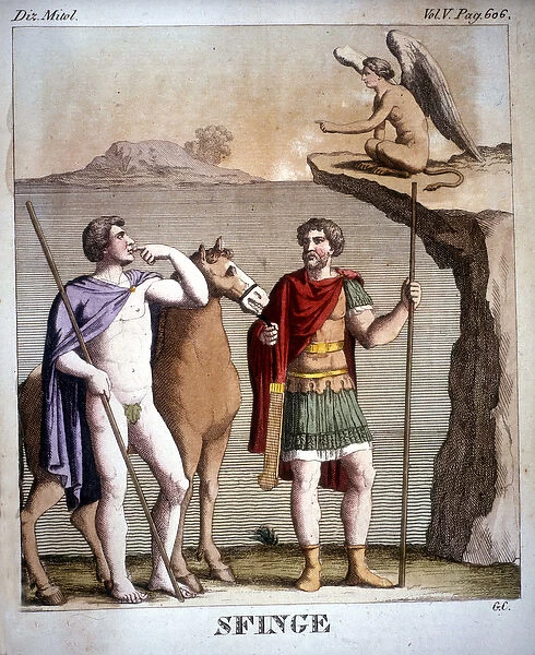 Oedipus and the Sphinx - in 'Dizionario mitologico'