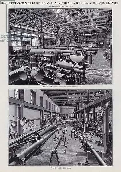 The Ordnance Works of Sir W G Armstrong, Mitchell, and Co, Ltd, Elswick (engraving)