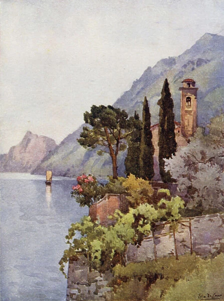 Oria, Lago di Lugano (colour litho)