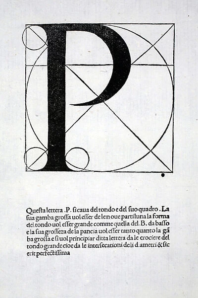 P, illustration from Divina Proportione by Luca Pacioli (c