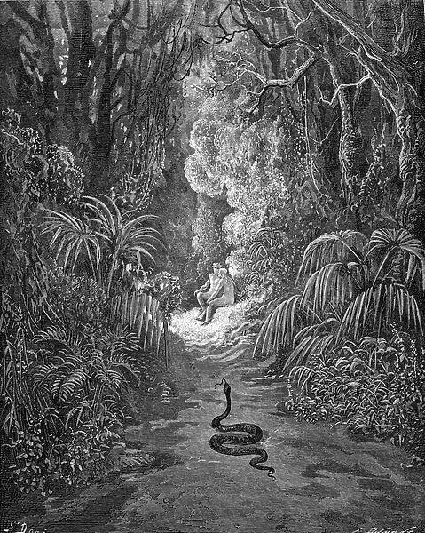 Paradise Lost, by Milton: The serpent approaches