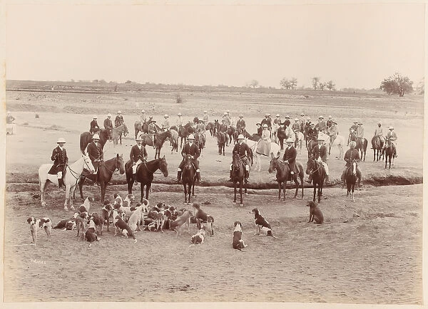 The Peshawar Vale Hunt, 1896 (b  /  w photo)