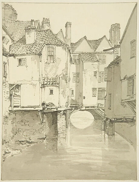 Part of Pithay and St Jamess Back, 1820 (pencil & w  /  c on paper)
