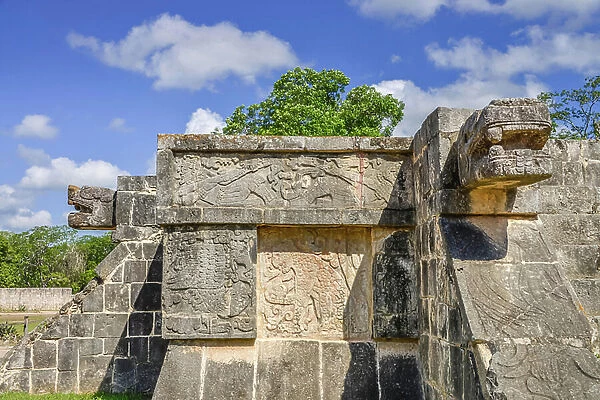 Platform of the Eagles and Jaguars Plataforma de Aguilas y Jaguares, Chichen Itza, Yucatan, Mexico, Central America