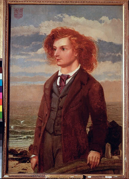 Portrait of Algernon Charles Swinburne (1837-1909) (oil on canvas)