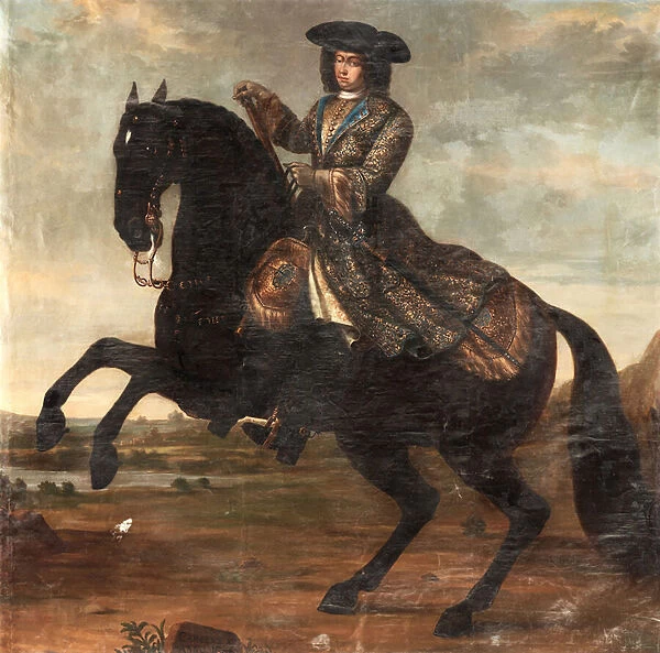 Portrait equestre de Charles XI de Suede (1655-1697) (Portrait of Charles XI of Sweden) - Oil on canvas (250x255 cm) by David von Krafft (1655-1724), 1696 - Private Collection