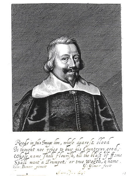 Portrait of John Pym (c. 1584-1643) engraved by George Glover (1618-c. 53) (engraving)