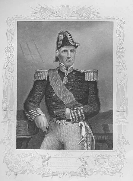 Portrait of Lord Edmund Lyons (engraving) (b  /  w photo)