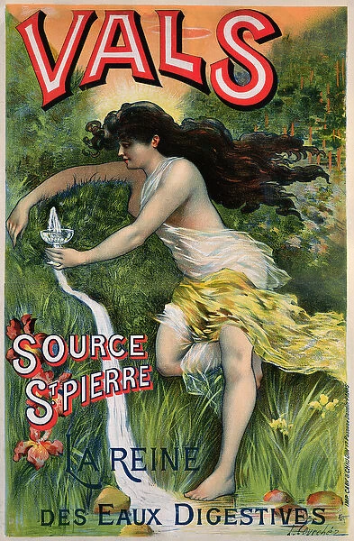 Poster advertising Source St. Pierre, eau de Vals