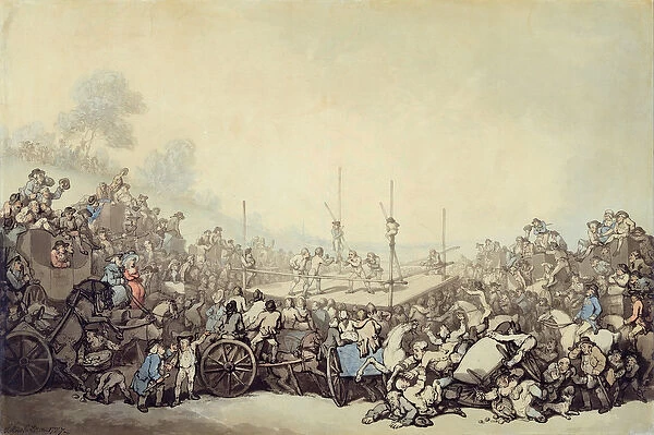 The Prize Fight, 1787 (pen, ink and w  /  c over graphite on laid paper)