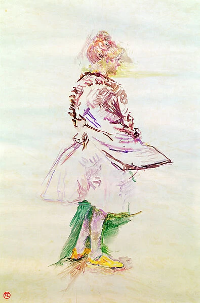 The Profile of a Standing Dancer, 1887 (oil on wood)
