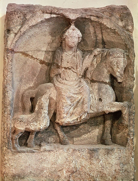Relief representing Epona, Gaulish goddess and protector of horses, riders and travellers