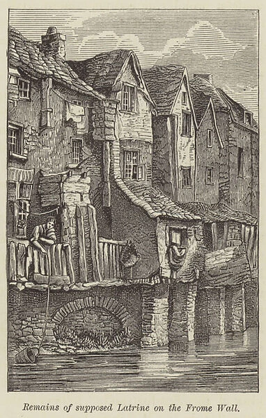 Remains of supposed Latrine on the Frome Wall (engraving)