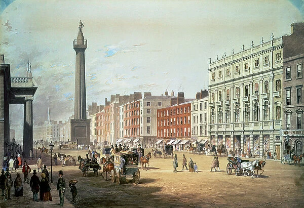 Sackville Street, Dublin (oil on canvas)