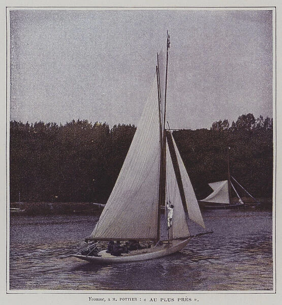 Sailing boat on the River Seine (colour photo)