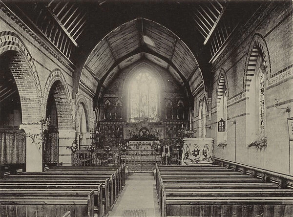 Saint Saviours Church, Eddington, Interior (b  /  w photo)