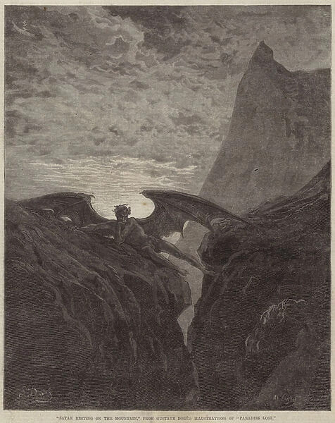 Satan resting on the Mountain (engraving)