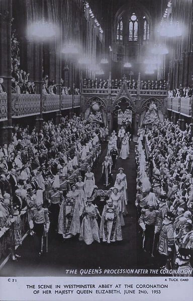 The scene in Westminster Abbey at the coronation of her majesty Queen Elizabeth, 2 June 1953 (b  /  w photo)