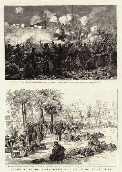 Scenes at Buenos Ayres during the Revolution in Argentina (engraving)