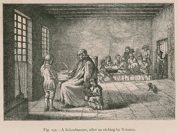 A Schoolmaster, after an etching by Boissieu (engraving)