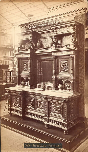 Sideboard, Scott Morton & Co, for 'Art and I. ', 1876 (b  /  w photo)