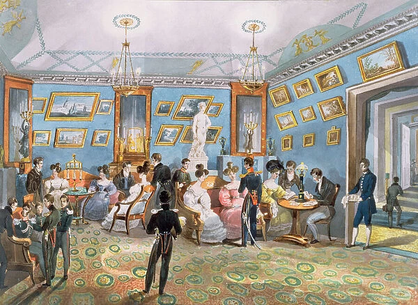 A Society Drawing Room, c. 1830 (w  /  c on paper)
