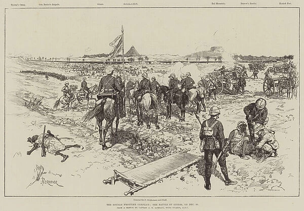 The Soudan Frontier Conflict, the Battle of Ginnis, on 30 December (engraving)