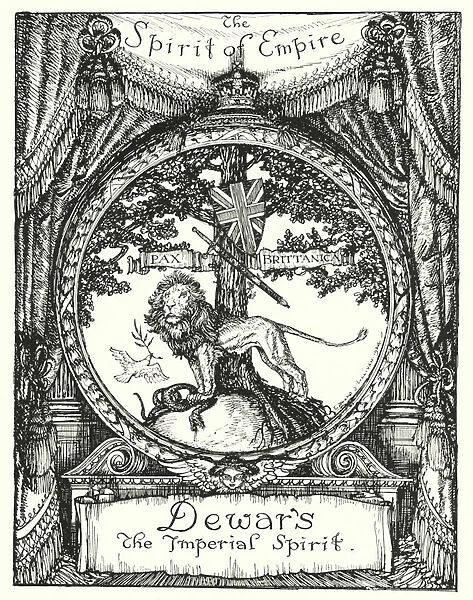 The Spirit of Empire, drawing for an advertisement for Dewars Scotch whisky (litho)