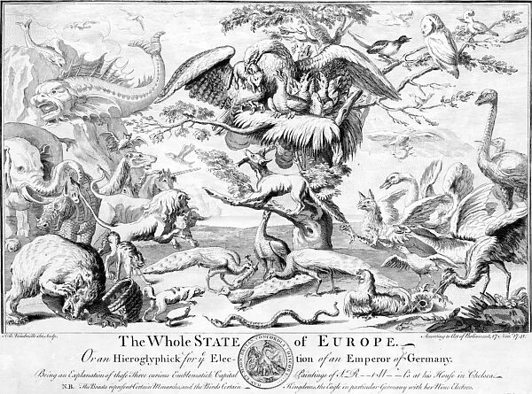 The Whole State of Europe, or An Hieroglyphick for the Election of an Emperor of Germany