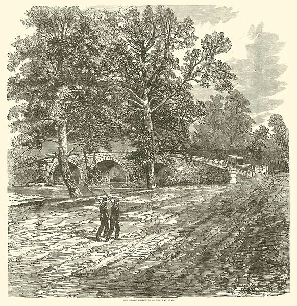 The stone bridge over the Antietam, September 1862 (engraving)