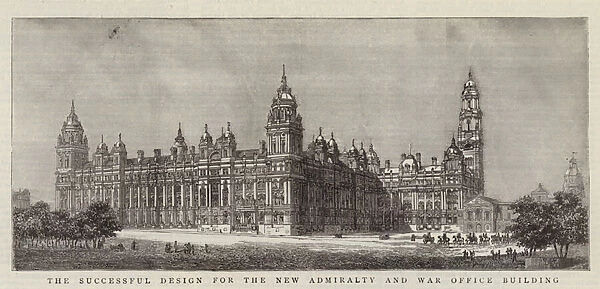 The Successful Design for the New Admiralty and War Office Building (engraving)