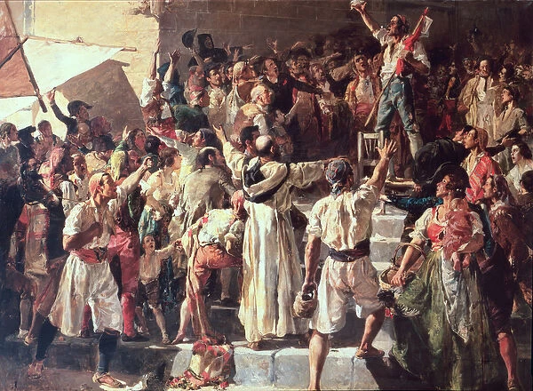 The Cry of the Palleter declaring was on Napoleon, 1884 (oil on canvas)