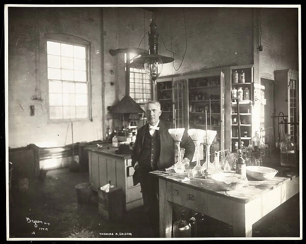 Thomas Edison in his laboratory, 1920 (silver gelatin print)