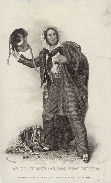 Thomas Potter Cooke as Long Tom Coffin (engraving)