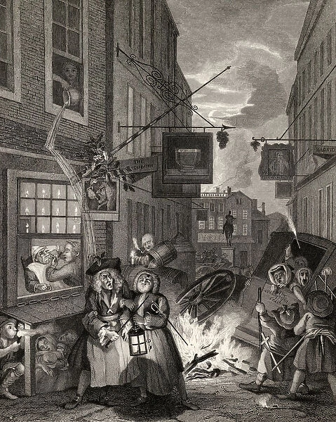 Times of the Day: Night, from The Works of William Hogarth, published 1833