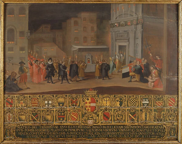 The Translation of the Remains of the Madonna of Provenzano, 1610 (oil on panel)