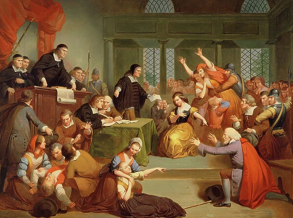 The Trial of George Jacobs, 5th August 1692, 1855 (oil on canvas)