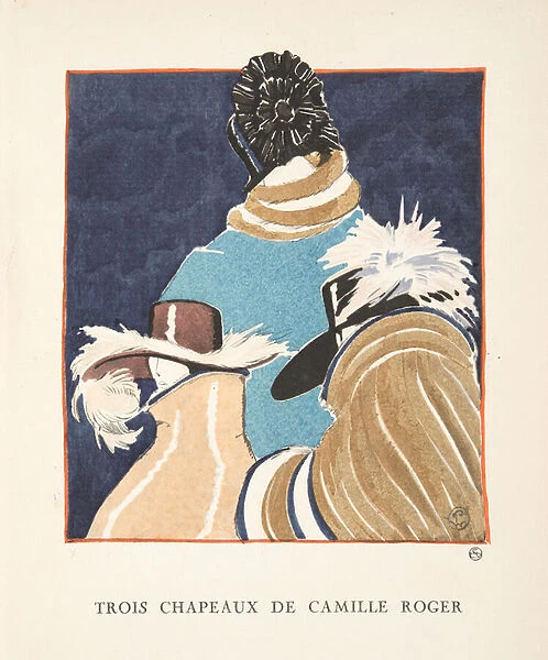 Trois Chapeaux de Camille Roger, from a Collection of Fashion Plates