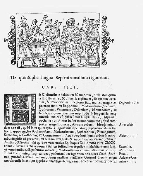 Variety of languages, illustration from Historia de Gentibus Septentrionalibus