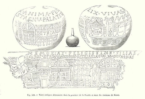 Vases antiques decouverts dans la province de la Pouille et dans les environs de Rome (engraving)
