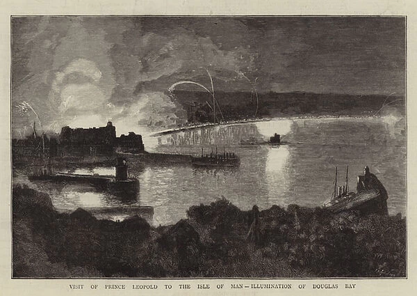 Visit of Prince Leopold to the Isle of Man, Illumination of Douglas Bay (engraving)